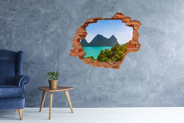 Autocolant 3D gaura cu priveliște Vedere a unei insule tropicale