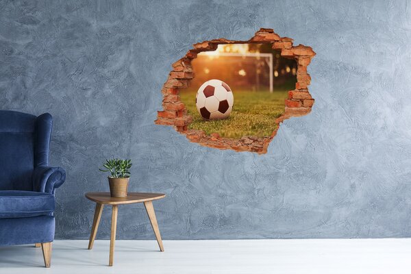 Autocolant 3D gaura cu priveliște Fotbal pe teren