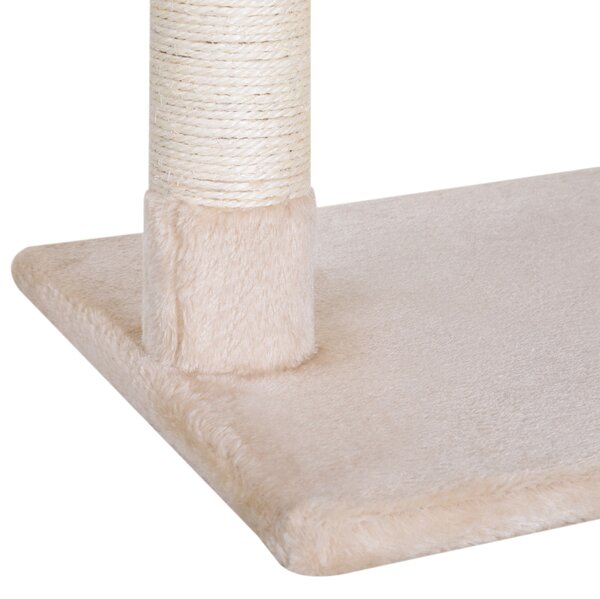 PawHut Turn pentru Pisici max 3.6kg, Copac pentru Zgariat pentru Pisici ca hamac si Minge Agatata din Lemn si Plus, 50x36x70cm, Bej | Aosom Romania