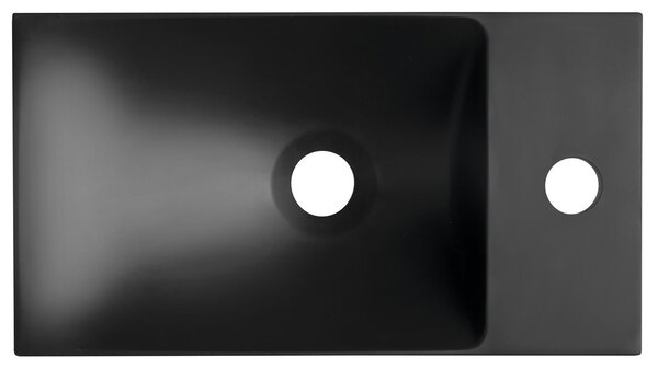Sapho Sapho, chiuveta AGOS fara preaplin 40x22cm, marmura turnata, stanga/dreapta, negru mat, AS400B
