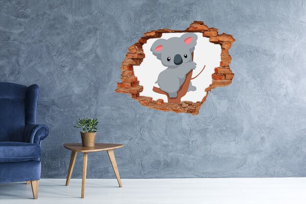 Autocolant autoadeziv gaură Koala într-o gaură în perete