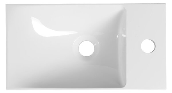Sapho Sapho, chiuveta AGOS fara preaplin 40x22cm, marmura turnata, alb, stanga/dreapta, AS400