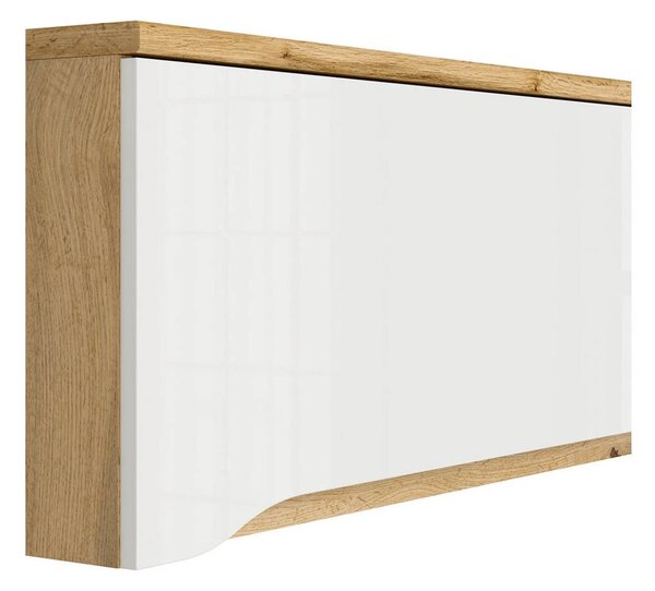 Dulap suspendat NUIS, stejar wotan/alb lucios, PAL, 135x29x38 cm
