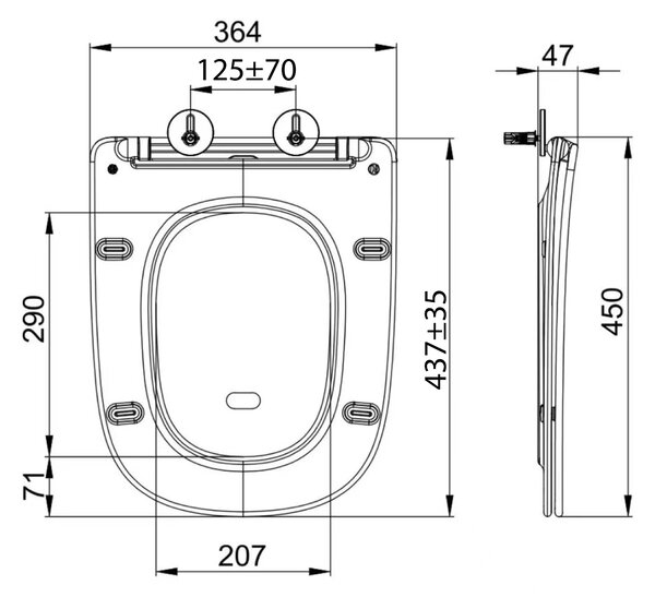 Sapho Sapho, scaun WC BELLO, Soft Close, alb, PCS103