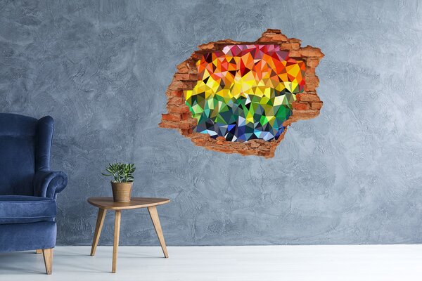 Fototapet 3D gaură în perete Gaură colorată în perete