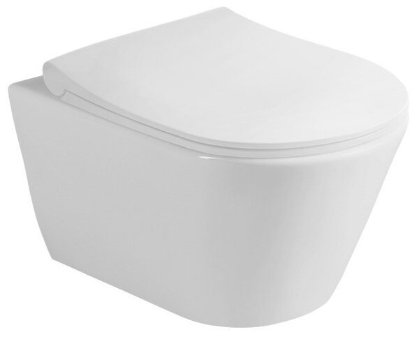 Sapho Sapho, scaun de toaletă AVVA Slim cu închidere lentă, alb/crom, 100787