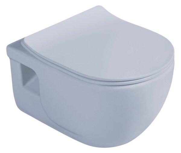 Sapho Sapho, scaun de toaletă AVVA Slim cu închidere lentă, albastru deschis mat, 100787-107