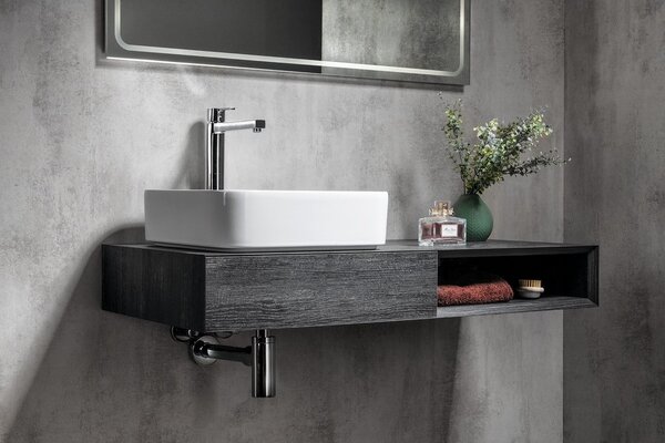 Sapho Sapho, Chiuveta blat din ceramica BLADE 40x11,5x40 cm fara preaplin, alb, WH050