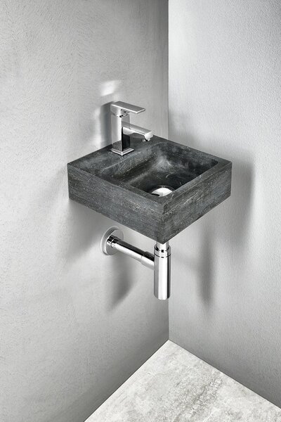 Sapho Sapho, chiuveta din piatra BLOK 30x10x30 cm, antracit negru, 2401-29