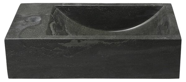 Sapho Sapho, chiuveta din piatra BLOK 40x10x22 cm, deschidere in stanga, antracit negru, 2401-38
