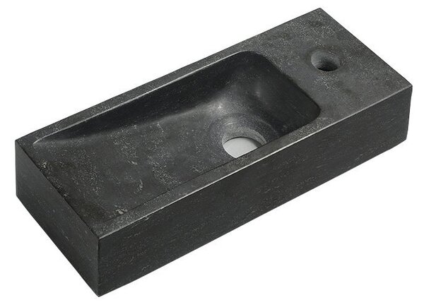 Sapho Sapho, chiuveta din piatra BLOK 38x8x14 cm, antracit negru, 2401-31