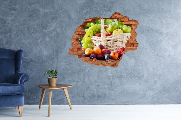 Fototapet 3D gaură în perete Un coș plin de fructe