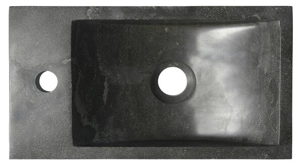 Sapho Sapho, chiuveta din piatra BLOK 40x10x22 cm, deschidere in stanga, antracit negru, 2401-38