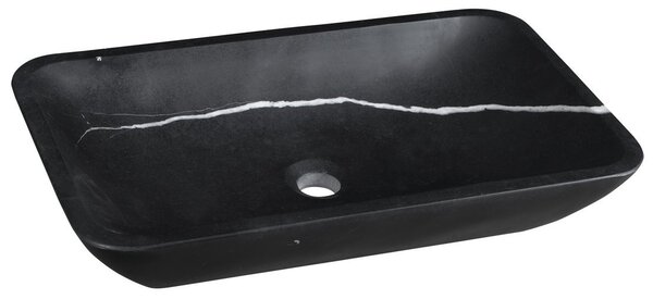 Sapho Sapho, chiuveta din piatra BLOK 60x11x35 cm, negru Marquin, mat, 2401-39