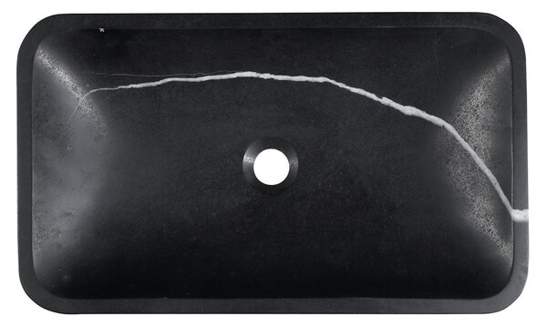 Sapho Sapho, chiuveta din piatra BLOK 60x11x35 cm, negru Marquin, mat, 2401-39