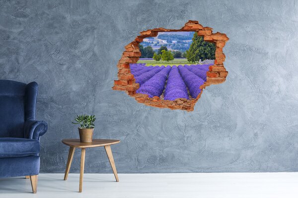 Autocolant 3D gaura cu priveliște Câmpuri de lavandă în Provence