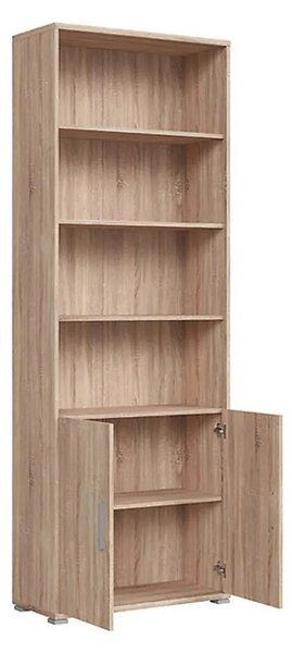 Biblioteca OFFICE, stejar sonoma, PAL laminat, cu 2 usi, 79x35x221 cm