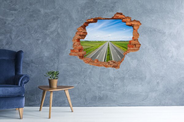 Fototapet 3D gaură în perete O cărare printre verdeață