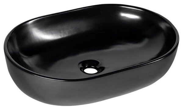 Sapho Sapho, chiuveta ceramica CALEO, diametru 60x42x14 cm, pentru blat, negru mat, CA590B
