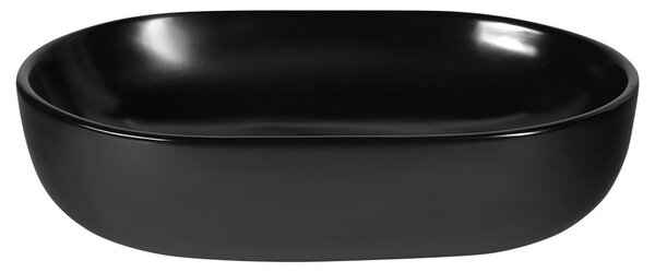 Sapho Sapho, chiuveta ceramica CALEO, diametru 60x42x14 cm, pentru blat, negru mat, CA590B
