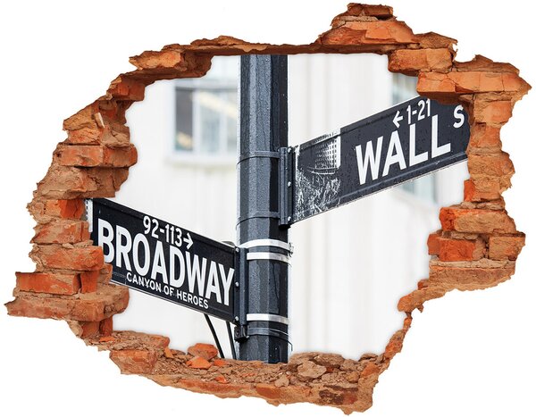 Autocolant de perete gaură 3D semn Wall Street