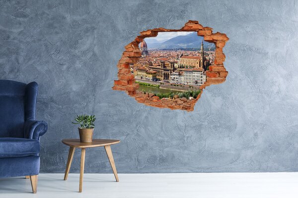 Fototapet 3D gaură în perete Vedere a Florenței
