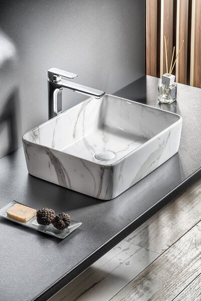 Sapho Sapho, chiuveta ceramica DALMA 48x13x38 cm, carrara, MM517