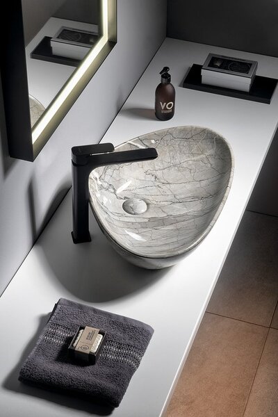Sapho Sapho, chiuveta ceramica DALMA 42x16,5x42 cm, grigio, MM113