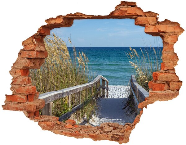 Autocolant un zid spart cu priveliște Plaja misterioasă a oceanului