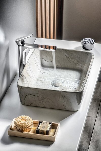 Sapho Sapho, chiuveta ceramica DALMA 48x13x38 cm, grigio, MM513