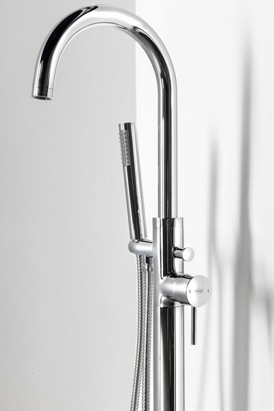 Aqualine Sapho, baterie de baie CETO cu racord la podea, 1175 mm, crom, BV357