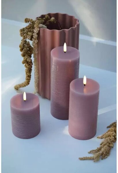 Pillar Candle LED 7,8 x 20,3 cm Rustic Dusty Rose - Uyuni Lighting
