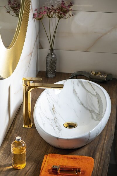 Sapho Sapho, chiuveta ceramica DALMA 68x16,5x44 cm, carrara, MM317