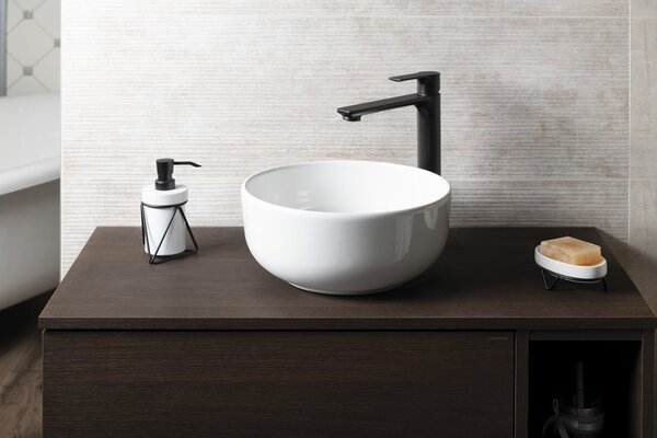 Sapho Sapho, chiuveta ceramica blat EMMI, diametru 33 cm, alb, TU0077