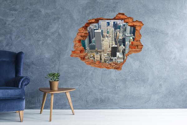 Autocolant 3D gaura cu priveliște Vedere a Manhattanului