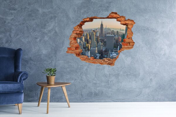 Autocolant 3D gaura cu priveliște Vedere a orașului New York