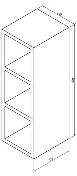 Sapho Sapho, dulap cu etaj deschis ESPACE 20x60x22cm, alb (ESP140), ESC140-3030