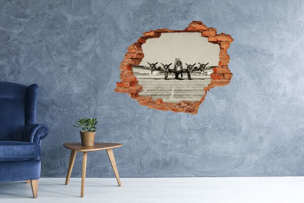Fototapet un zid spart cu priveliște Un avion vechi pe pista aeroportului