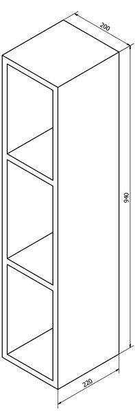 Sapho Sapho, dulap cu etaj deschis ESPACE 20x94x22cm, alb (ESP130), ESC130-3030
