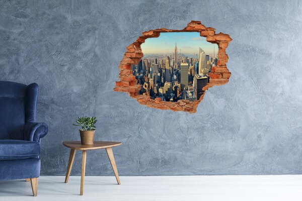 Autocolant 3D gaura cu priveliște Vedere a orașului New York