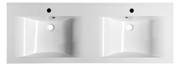 Sapho Sapho, chiuveta dubla FLAVIA 140x50cm, marmura turnata, alb, 68141