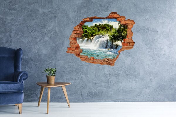 Autocolant un zid spart cu priveliște cascada Krka