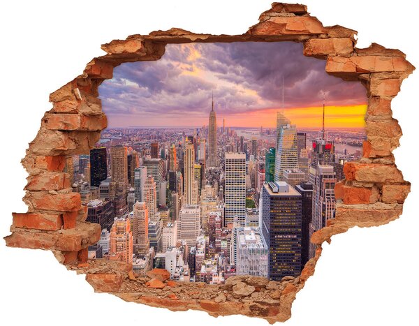 Autocolant 3D gaura cu priveliște New York