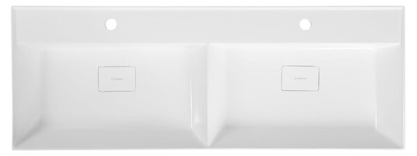 Sapho Sapho, chiuveta dubla GODIVA 119x44cm, marmura turnata, alb, GU119