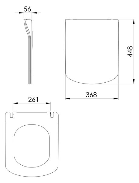 Sapho Sapho, scaun de toaletă GLANC, SLIM, Soft Close, alb, GC5030