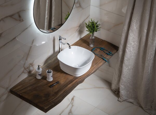 Sapho Sapho, chiuveta ceramica IDEA 42x18x42 cm, deasupra, fara preaplin, WH100