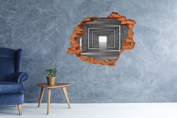 Autocolant de perete gaură 3D Coridor transparent din beton
