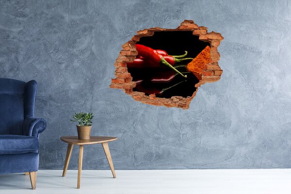 Fototapet un zid spart cu priveliște Ardei iute pe fundal negru
