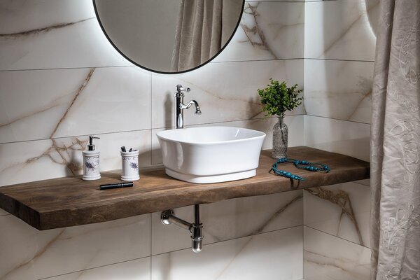 Sapho Sapho, chiuveta ceramica IDEA 42x18x42 cm, deasupra, fara preaplin, WH100