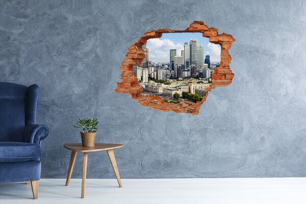 Fototapet 3D gaură în perete Vedere a orașului modern